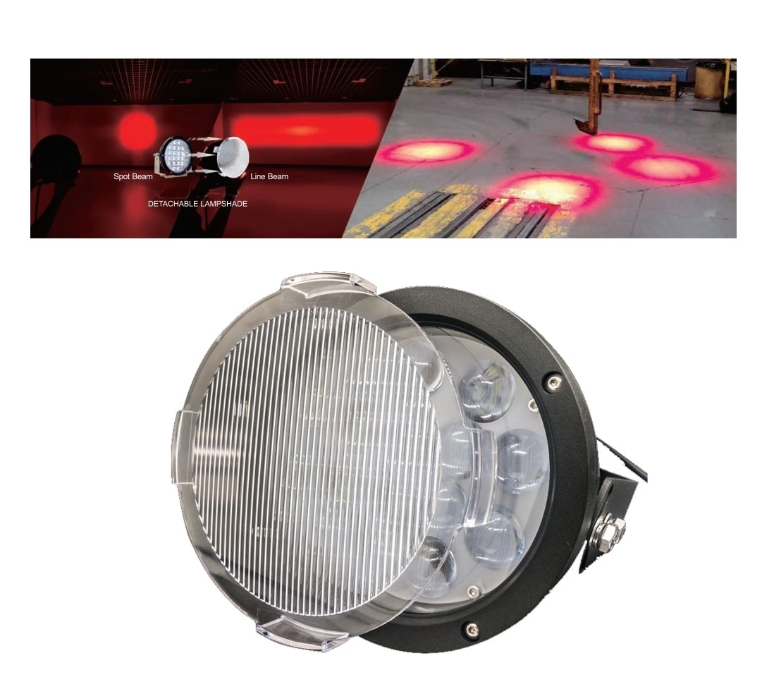 天井クレーン警告灯 - 安全 LED 丸型ライト 60W (12 x 5W) + IP68 