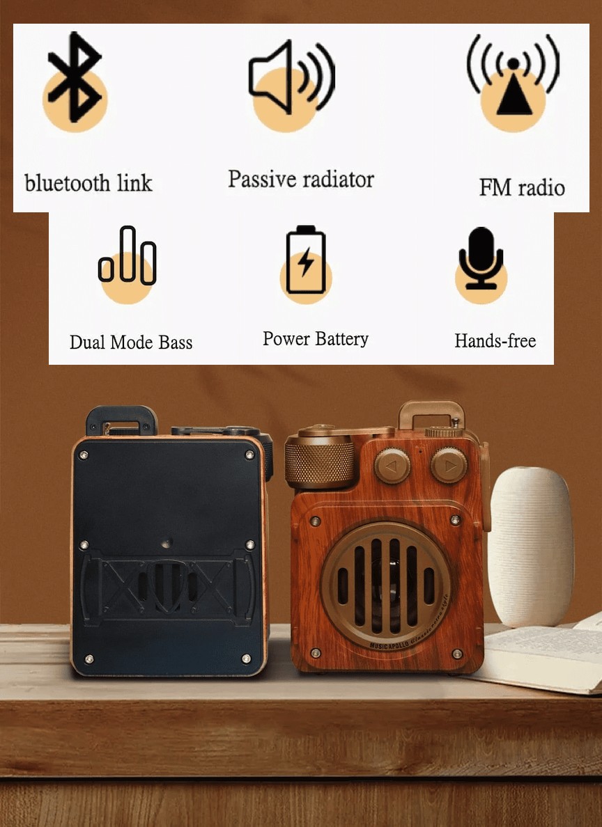 古いデザインのラジオ ビンテージ レトロデザイン 木製