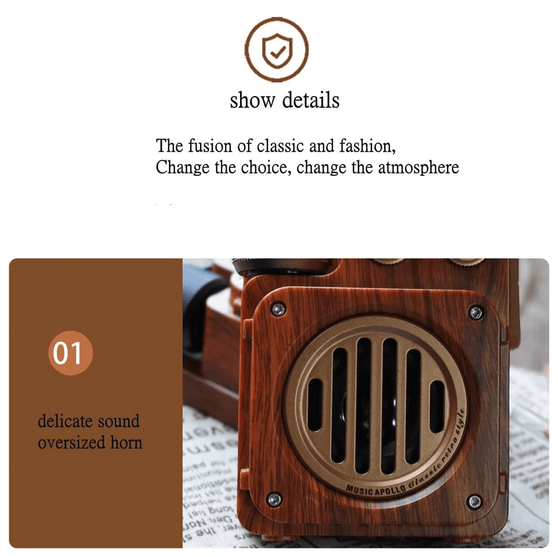 木製のラジオ ヴィンテージ レトロ受信機デザイン