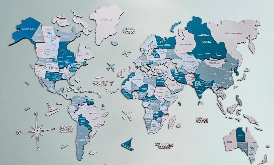 【NEW得価】XL643■erddcbb 金属製 世界地図 THE WORLD BEST CHICKEN MAP / ラージメタル ウォールデコレーション 3Dワールドメタルマップ 古地図